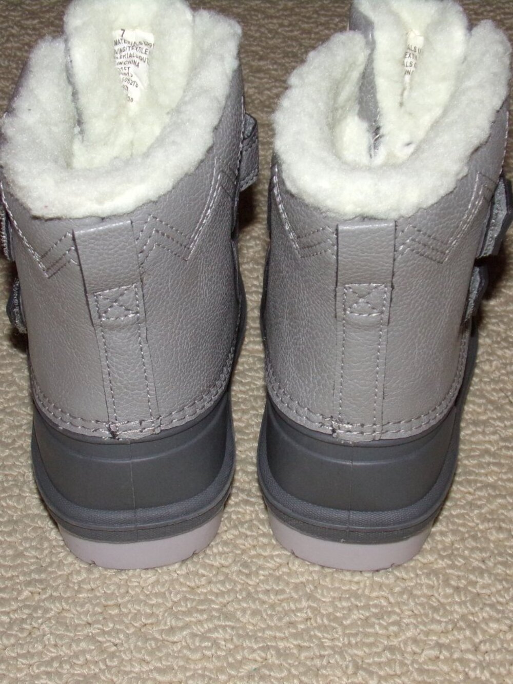 GIRLS CAT & JACK GRAY LILAC SNOW BOOTS SZ 7 TODDLER SIZE - Picture 3 of 6